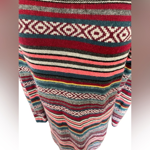 Sherpa Adventure Gear Geometric Long Sleeve Wool Alpaca Sweater Dress Medium - Picture 6 of 9